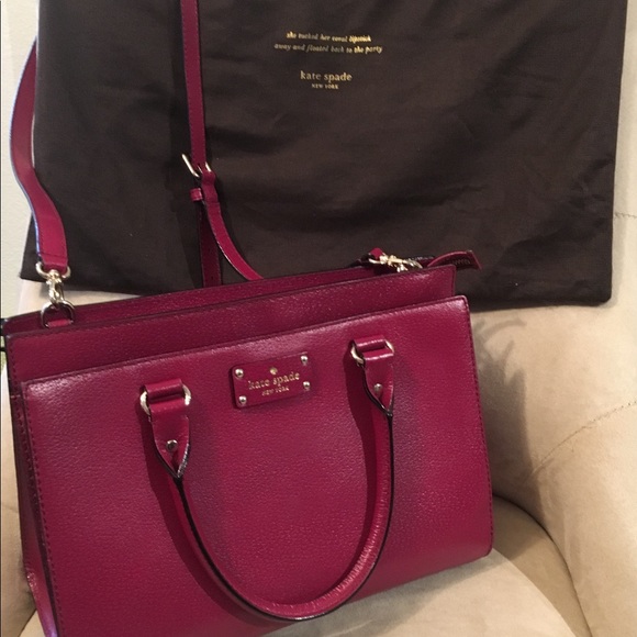 Kate Spade burgundy handbag - Picture 1 of 4